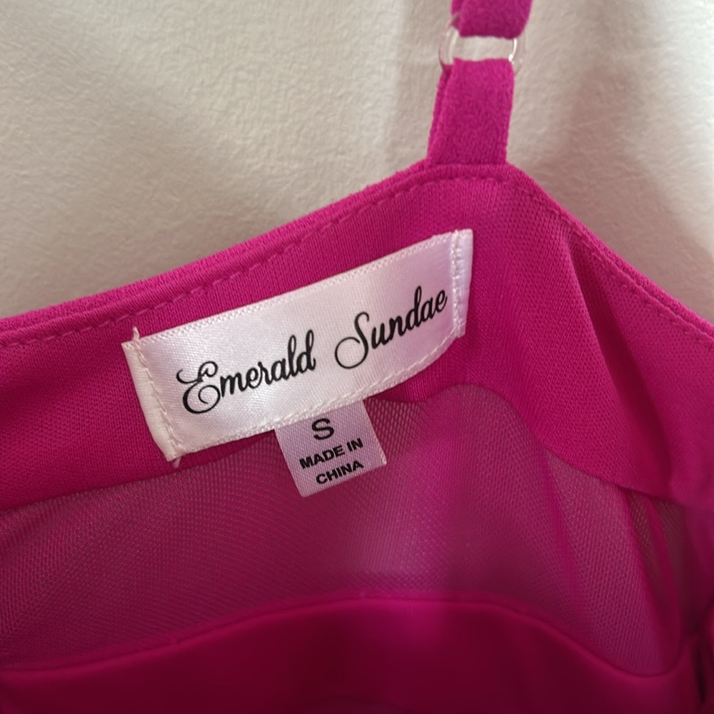 Emerald Sundae Fuchsia Asymmetrical Dress - Picture 2 of 3